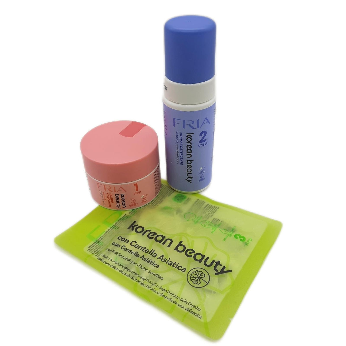 Fria Korean Beauty-Set, Doppelreiniger, koreanische Beauty-Make-up-Entferner + koreanisches Reinigungsmousse + regenerierende Gesichtsmaske FRIA Korean Beauty