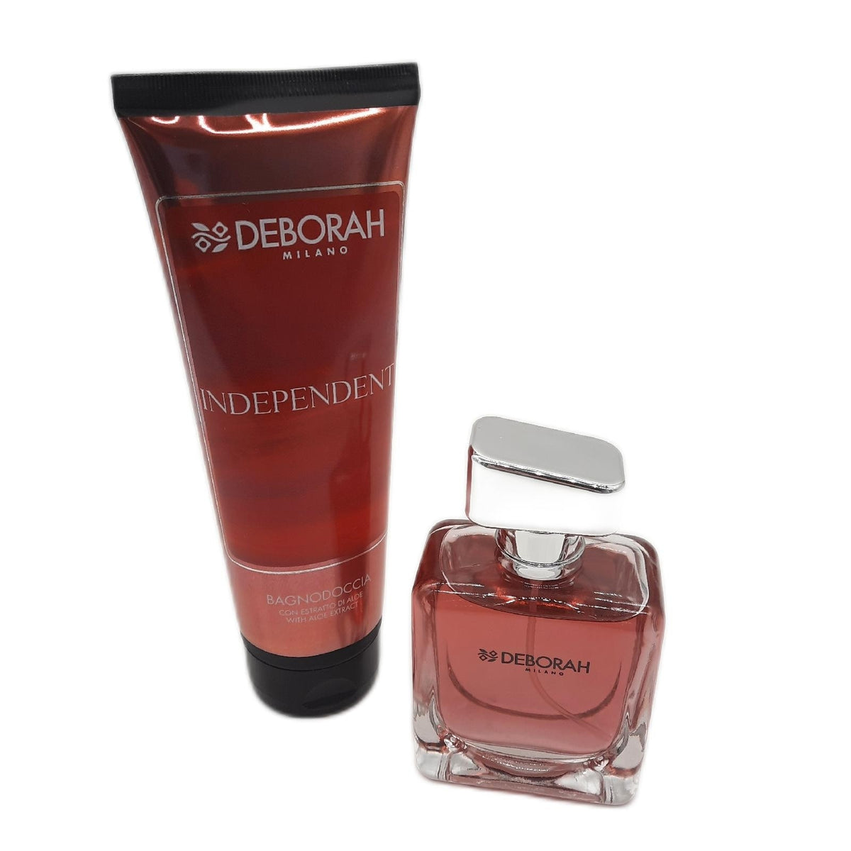 Deborah Milano - Independent Duschset mit Duft und Duschbad, Geschenkbox für Damen, frischer und zitriger Duft mit blumigem Herz und süßem Boden, Eau de Toilette 100 ml und Duschschaum 250 ml