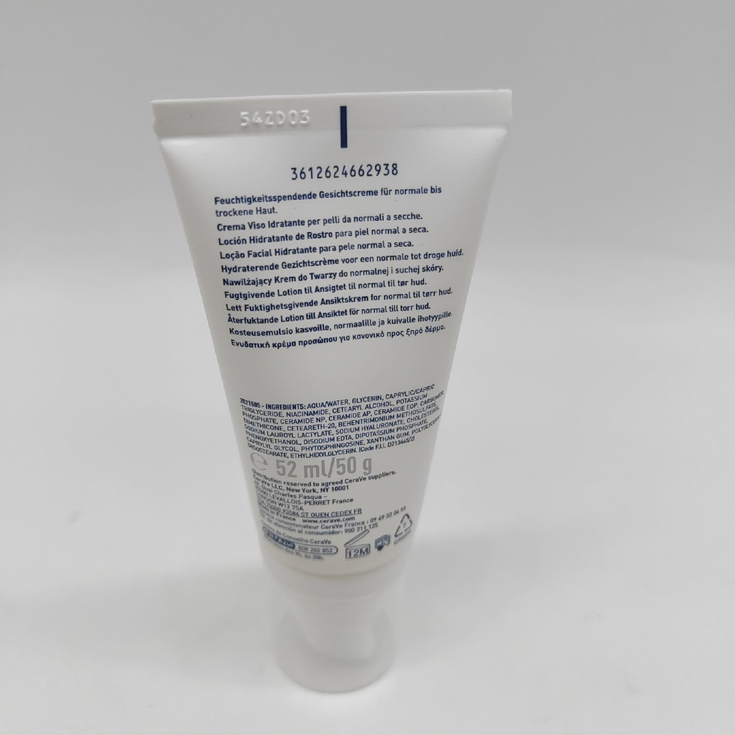 Cerave Feuchtigkeitsspendende Gesichtscreme mit Hyaluronsäure und Ceramiden 50ml