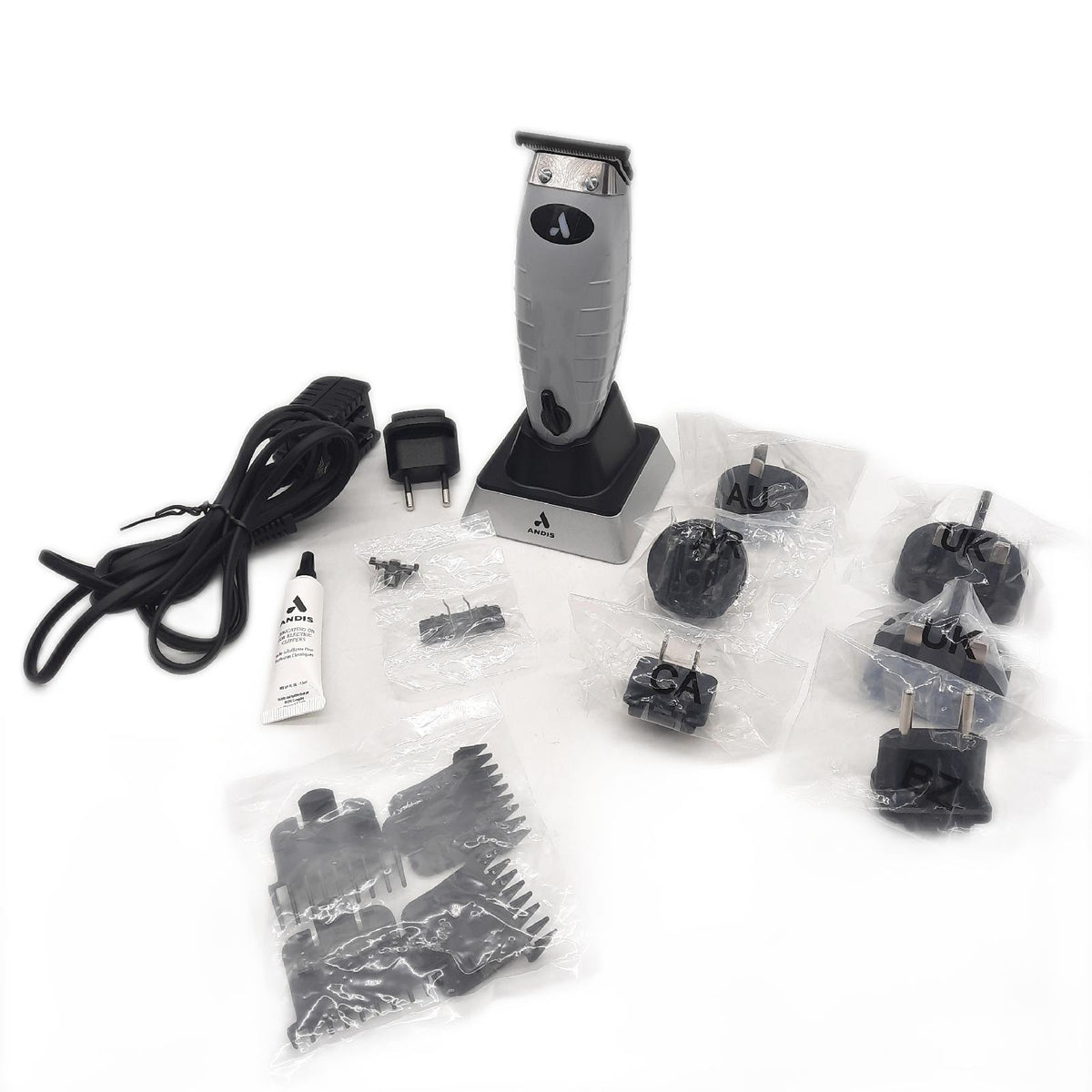 Andis Cordless T Outliner Li Professioneller Akku Trimmer Zero Gap Kohlenstoffstahl Kling Grau