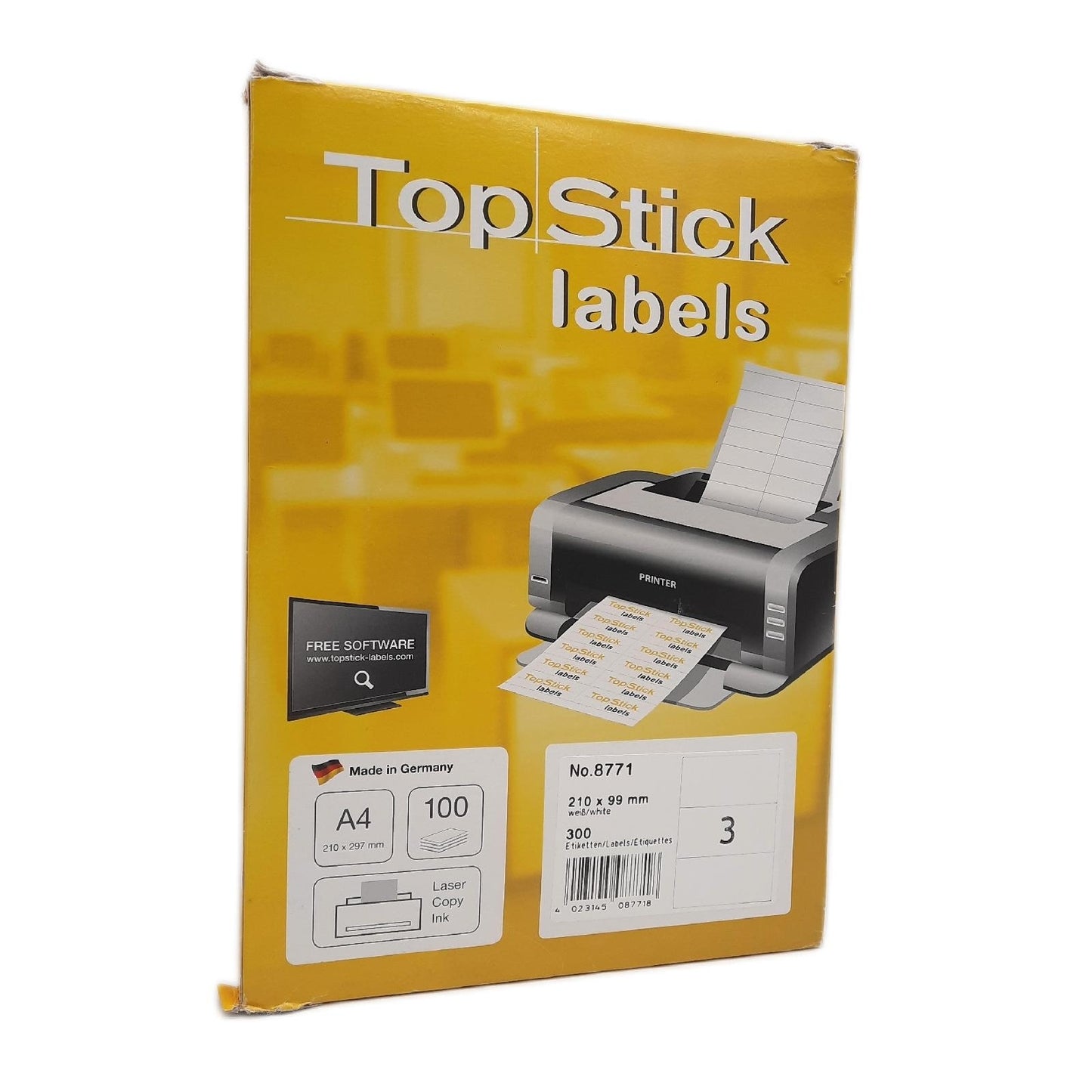 TopStick 8771 Universelle selbstkleb de Etikett  A4 groß 210 x 9 - Unvollständig