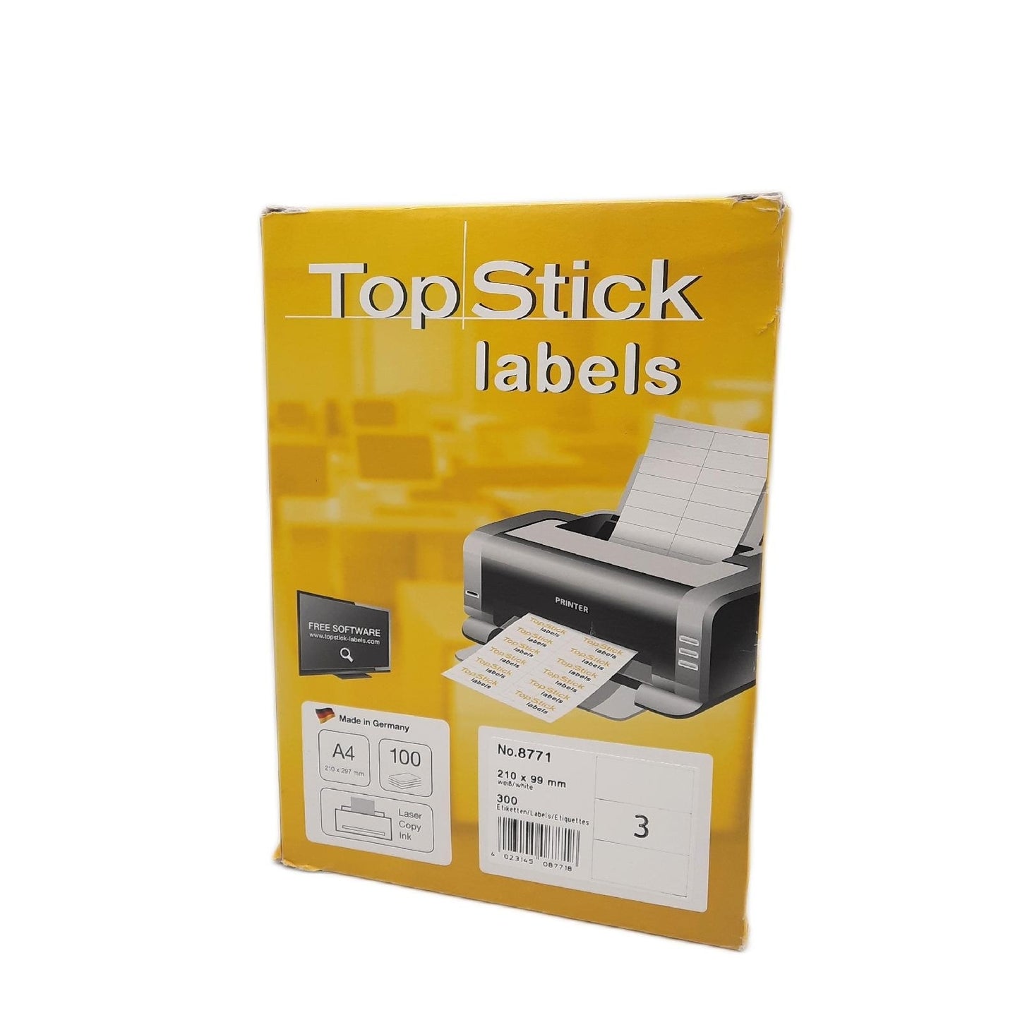 TopStick 8771 Universelle selbstkleb de Etikett  A4 groß 210 x 9 - Unvollständig