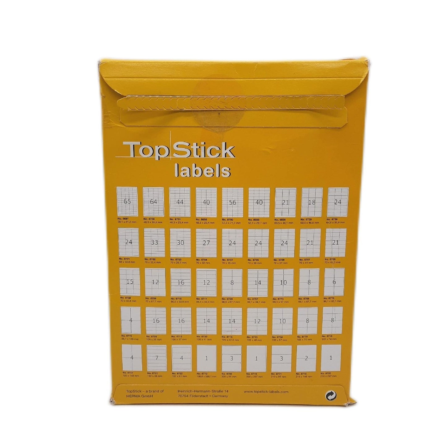 TopStick 8771 Universelle selbstkleb de Etikett  A4 groß 210 x 9 - Unvollständig