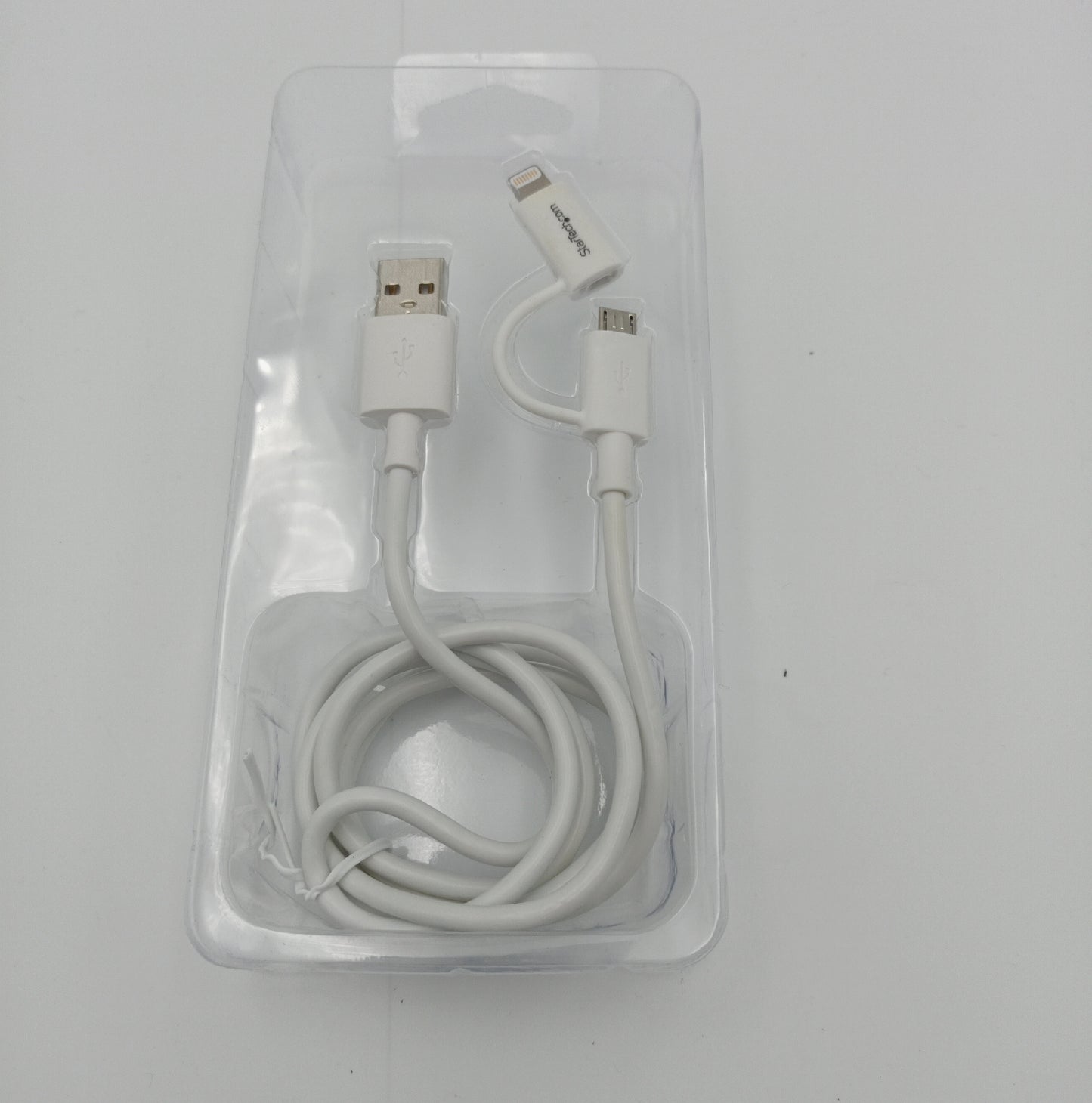 StarTech.com LTUB1MWH Micro-USB-zu-USB-Adapterkabel 1 m Farbe Weiß Kabel