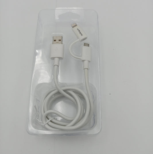 StarTech.com LTUB1MWH Micro-USB-zu-USB-Adapterkabel 1 m Farbe Weiß Kabel