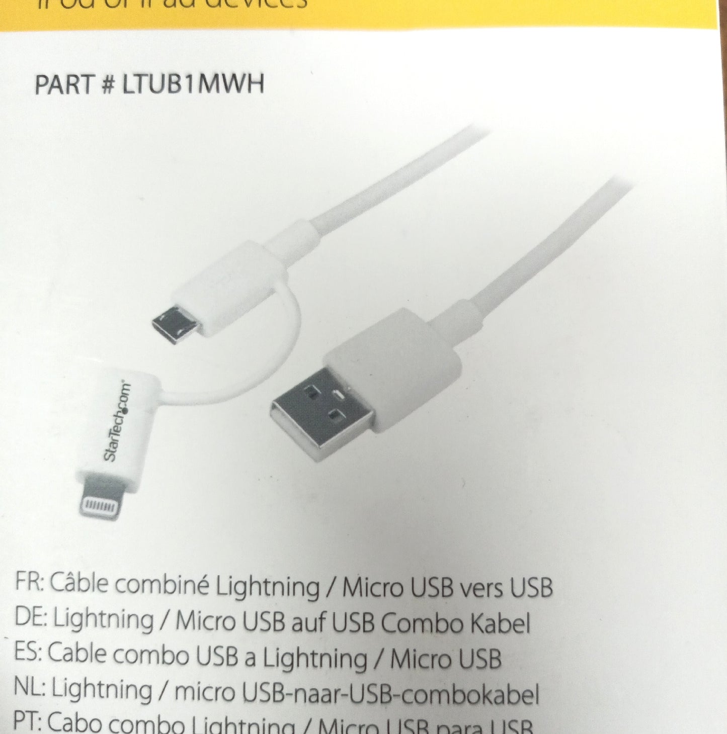 StarTech.com LTUB1MWH Micro-USB-zu-USB-Adapterkabel 1 m Farbe Weiß Kabel