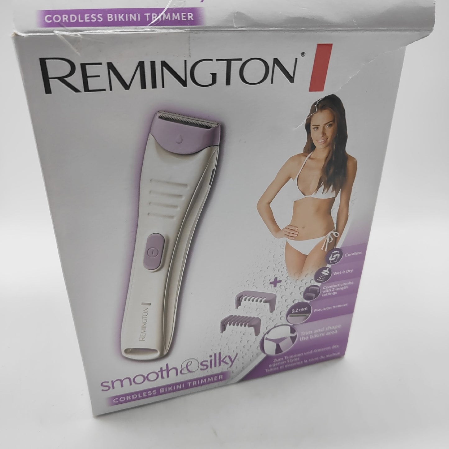 Remington Damen Trimmer Rasierer Body Shirt Wasserdicht 2 Sabots BKT4000 Glatt Effizient