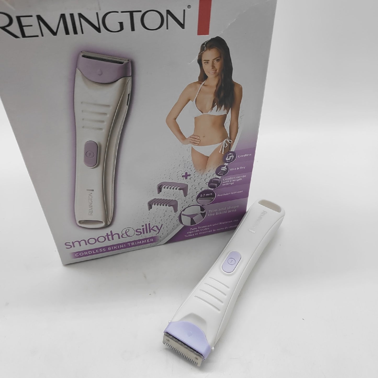Remington Damen Trimmer Rasierer Body Shirt Wasserdicht 2 Sabots BKT4000 Glatt Effizient
