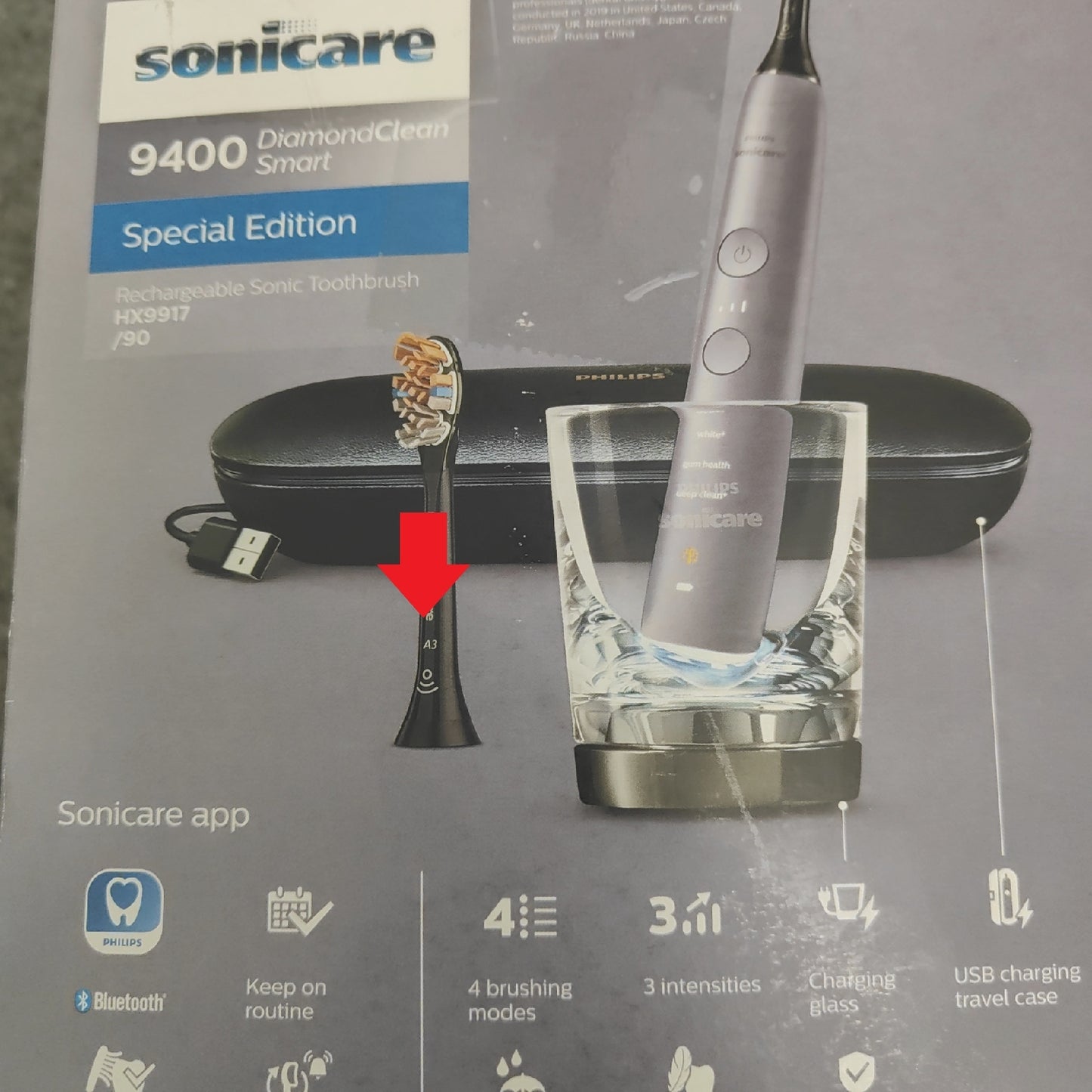 Philips Zahnbürste Diamondclean 9400 Elektrische App Vernetzung ohne Aufsätze