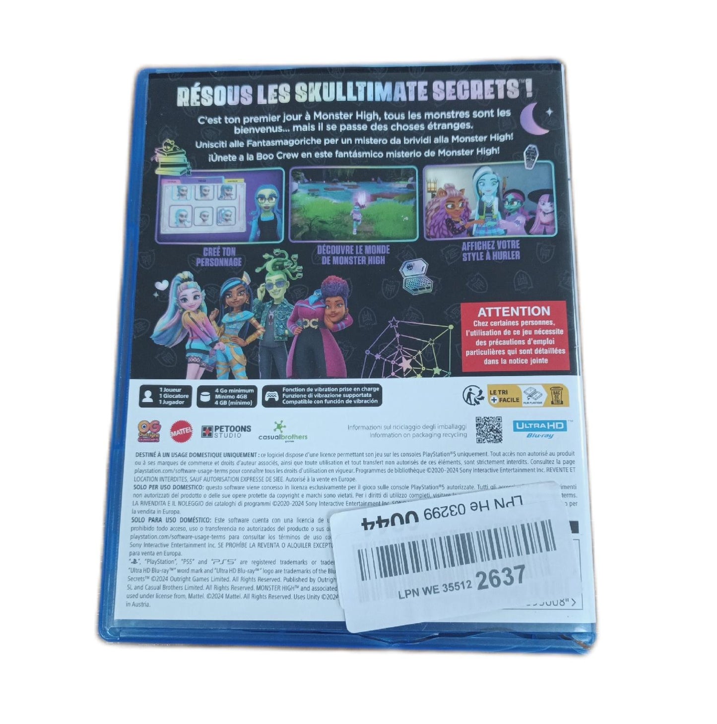 Monster High: Skulltimate Secrets PS5 PlayStation- italienische Edition