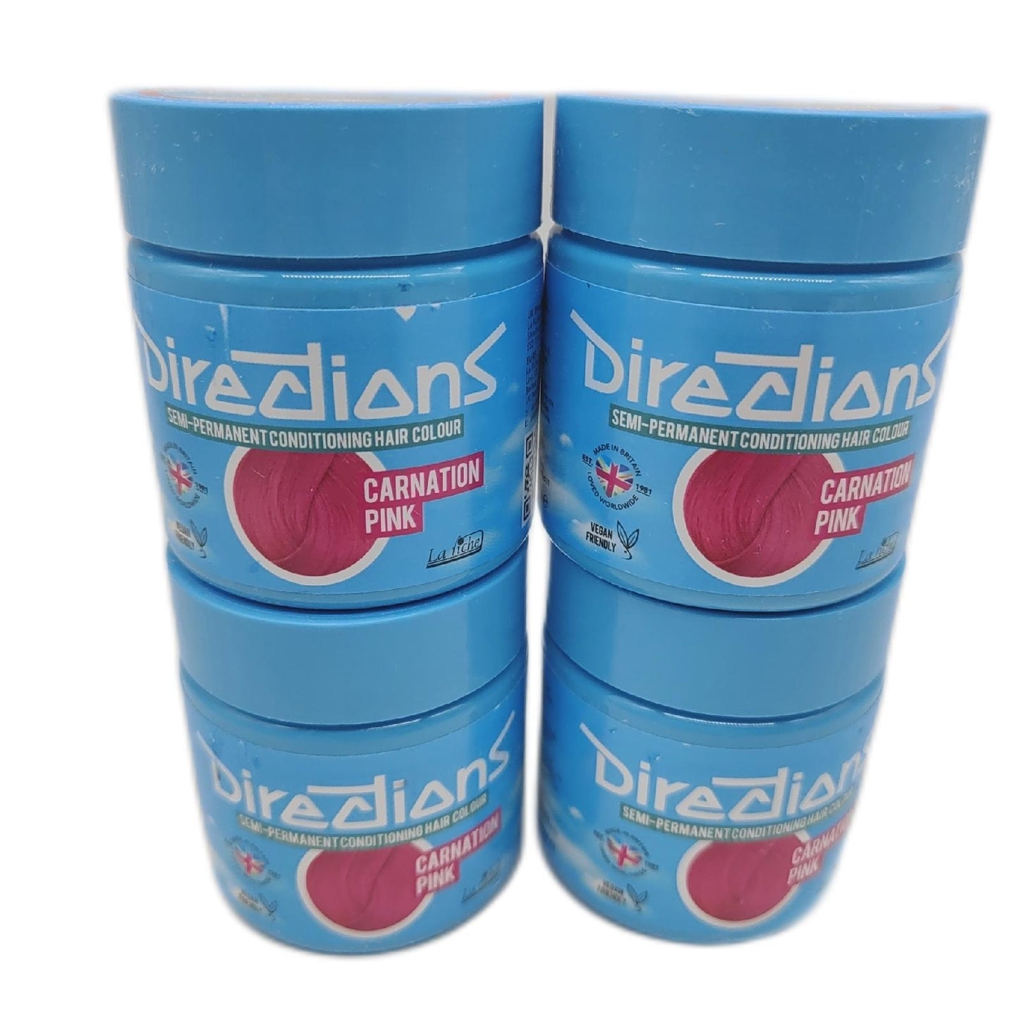 4 x La Riche Directions Semi-Permanente Haarfarbe 88ml Tiegel Nelkenrosa