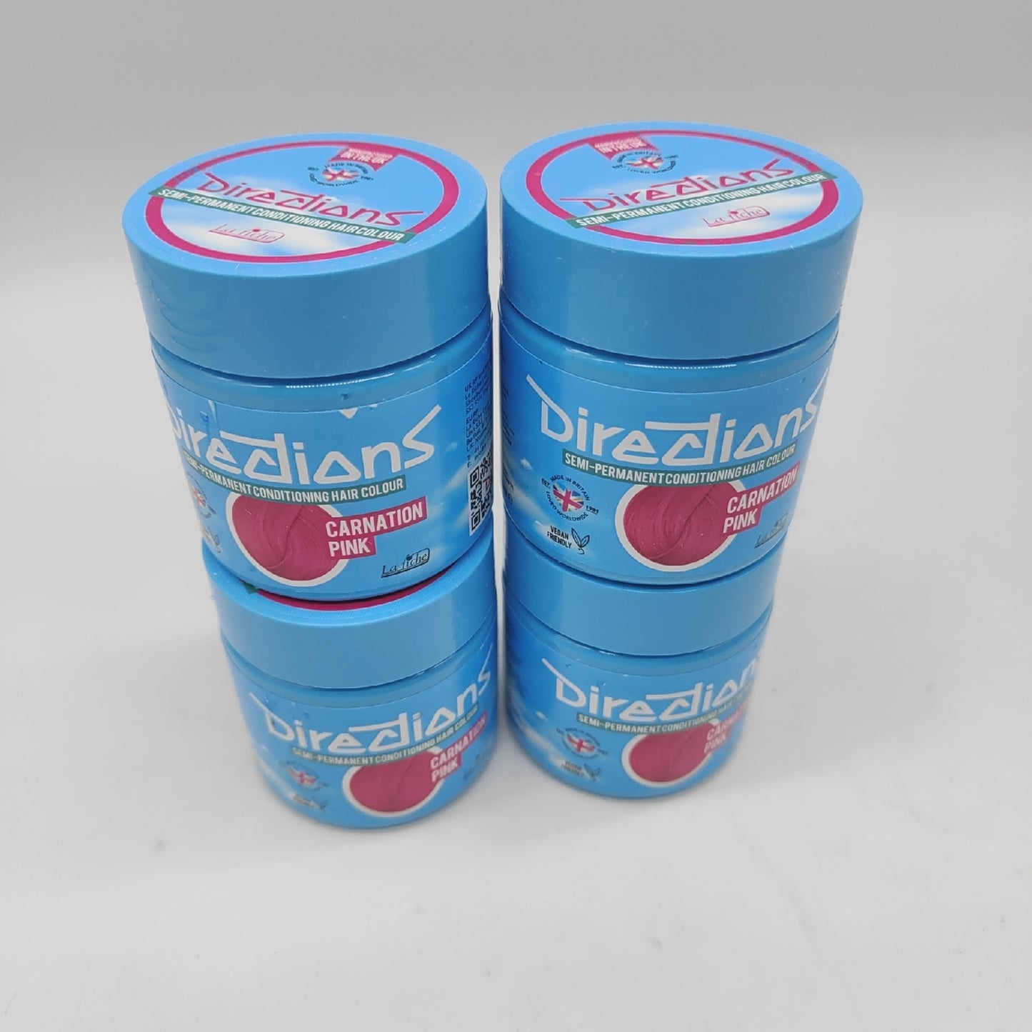 4 x La Riche Directions Semi-Permanente Haarfarbe 88ml Tiegel Nelkenrosa