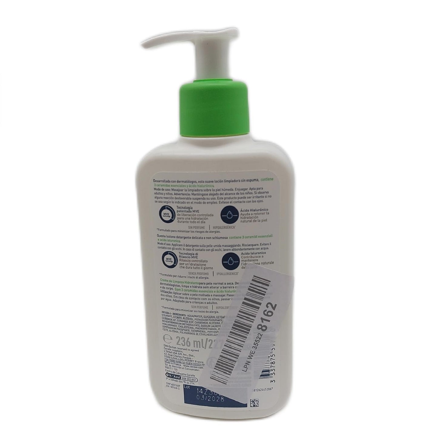 CeraVe Hydrating Cleanser 236ml8oz Daily Face Body Wash für normale bis trockene Haut (7,84)