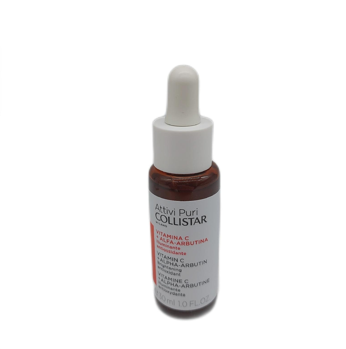 Collistar Attivi Puri Vitamin C-Serum+Alpha Arbutin, Gesichtstropfen für eine Anti-Aging-Feuchtigkeitswirkung, auch für empfindliche Haut, frei von Silikonen, Alkohol und Farbstoffen, 30 ml