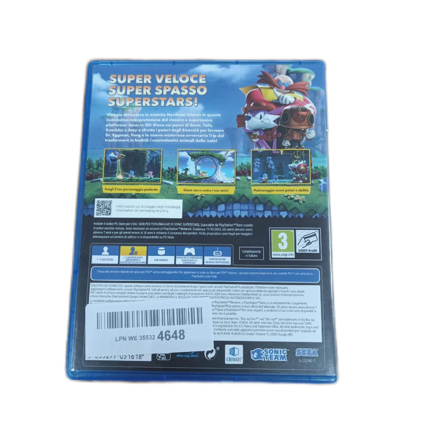 SEGA Sonic Superstars für  PlayStation 4 italienische Edition USK6