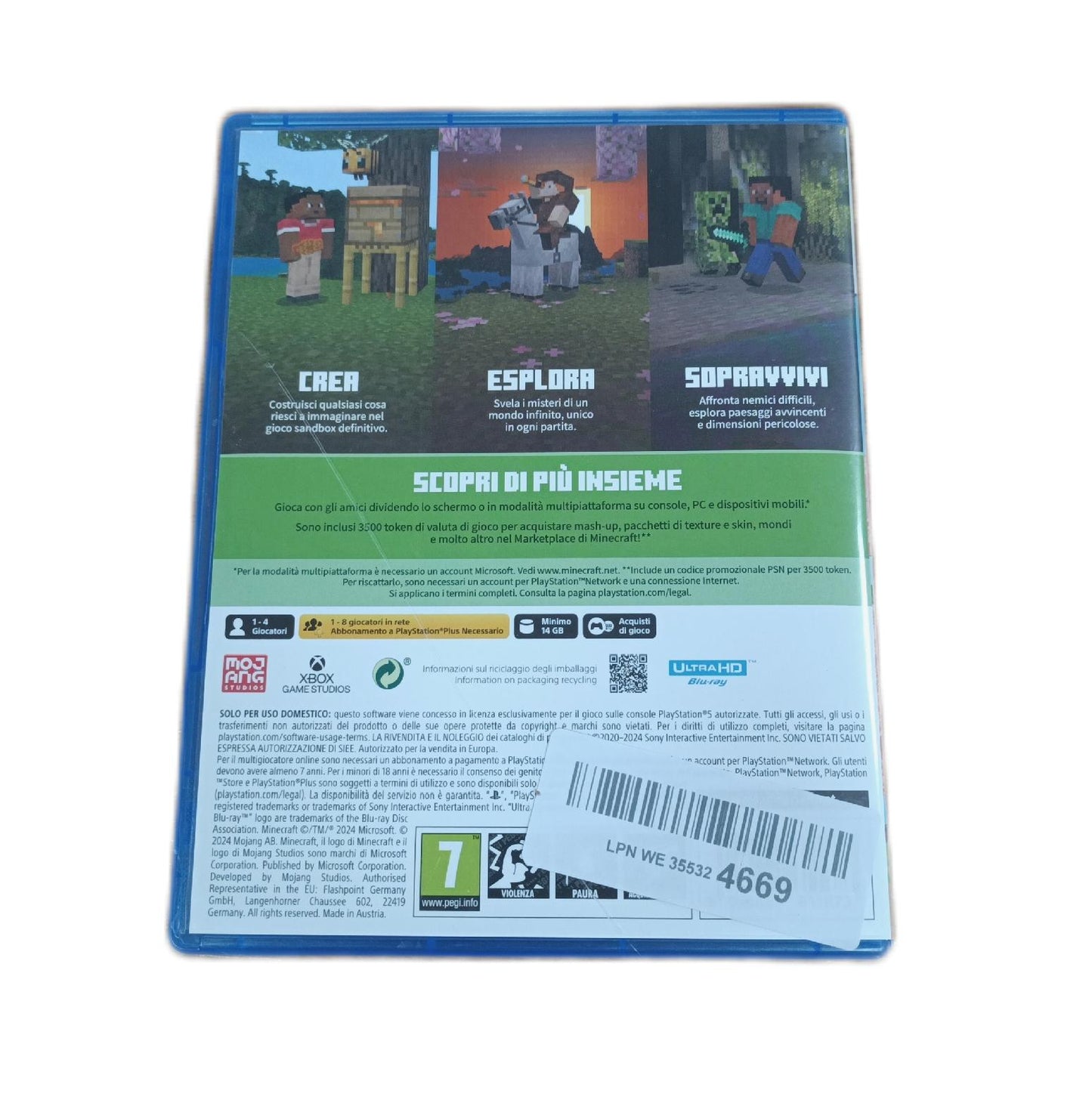 Mojang Minecraft PS5 Playstation Games italienische Edition