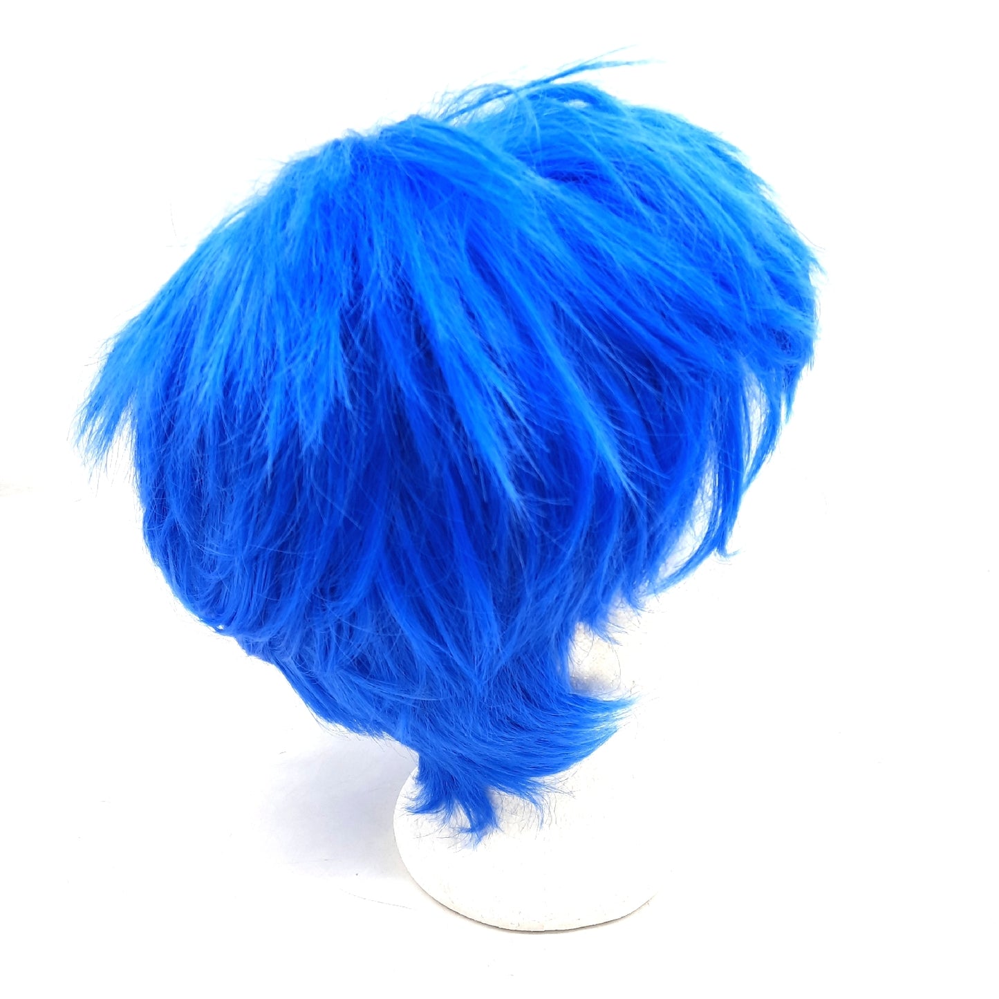 Bekider1 Herrenperücke Perücken kurze blaue gewellte Perücke mit Pony auffällig mod