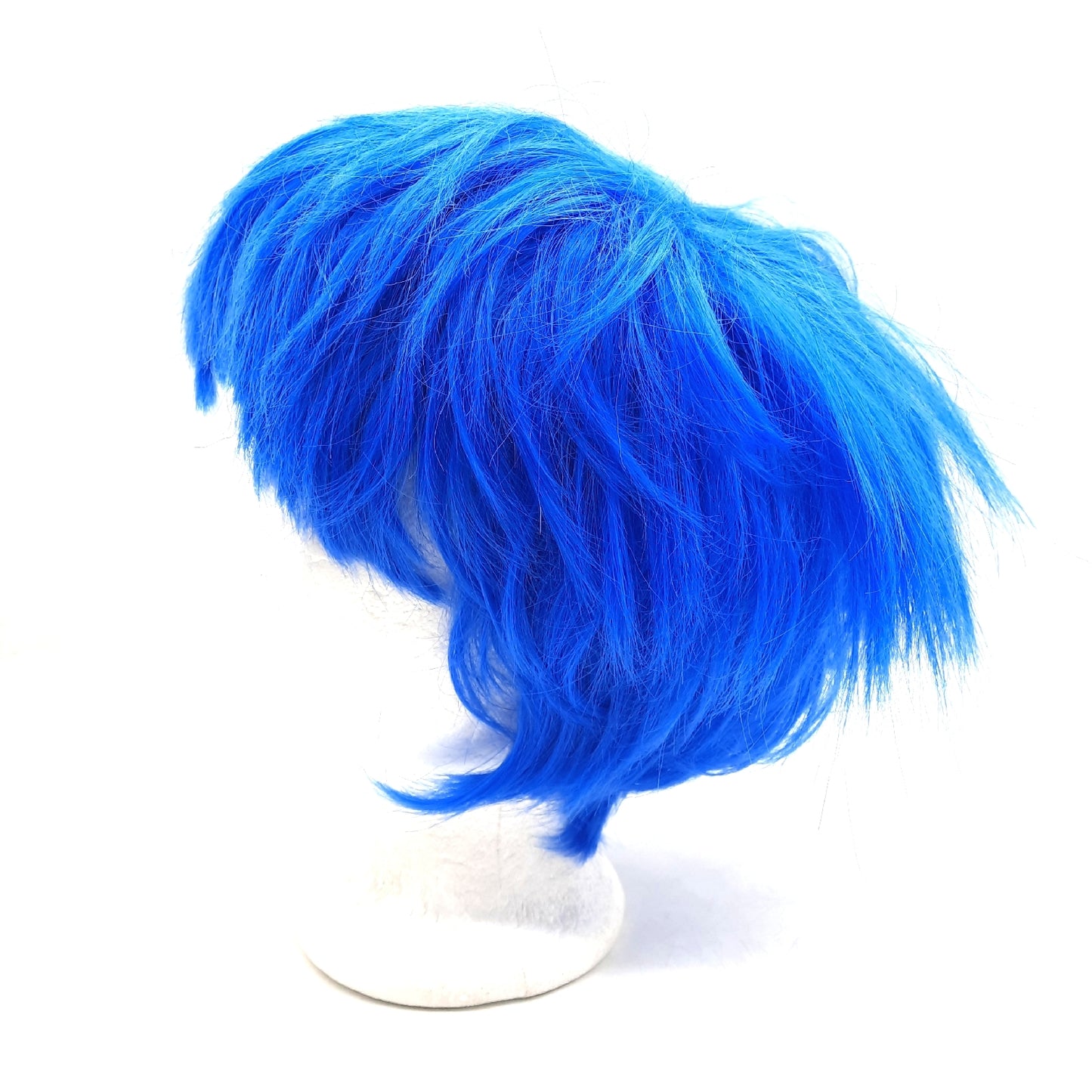 Bekider1 Herrenperücke Perücken kurze blaue gewellte Perücke mit Pony auffällig mod