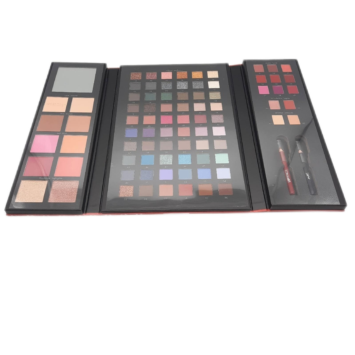 Deborah Milano - Geschenkset für Damen, Make Up Beauty Gift Nr. 4 Large, inklusive Palette von Lidschatten, Gloss, Lippenstift und Gesichtspuder mit verschiedenen Oberflächen und Farben, aus