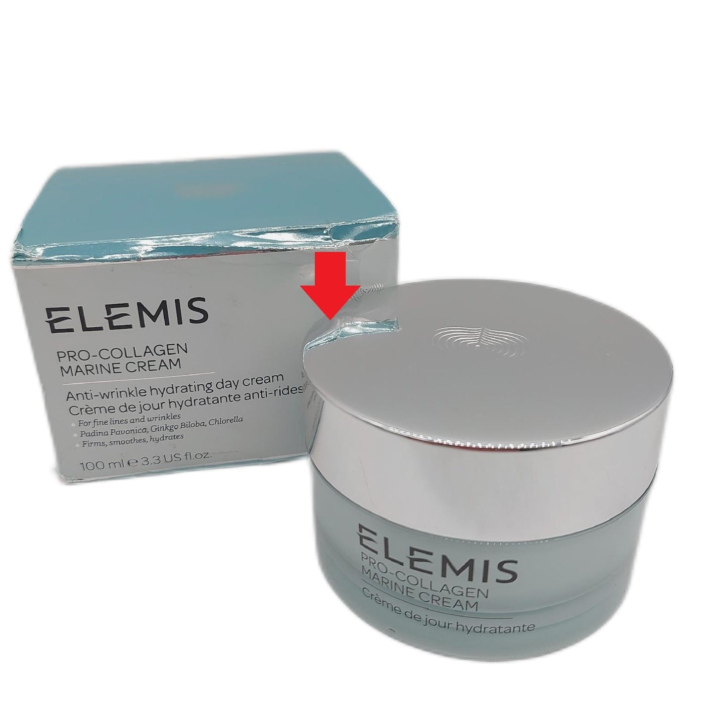 Elemis Pro Kollagen Marine Creme 100ml kleine Deckelbeschädigung geöffnet