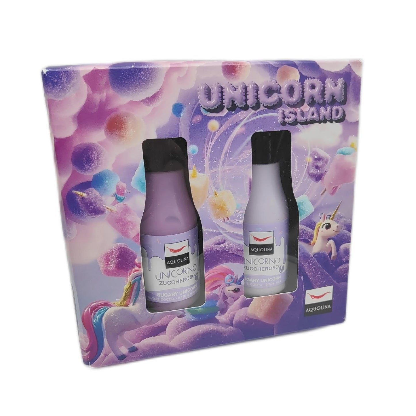 Aquolina Geschenkset Bade Duschgel Körperpflege Sugary Unicorn Einhorninsel 125ml Milch