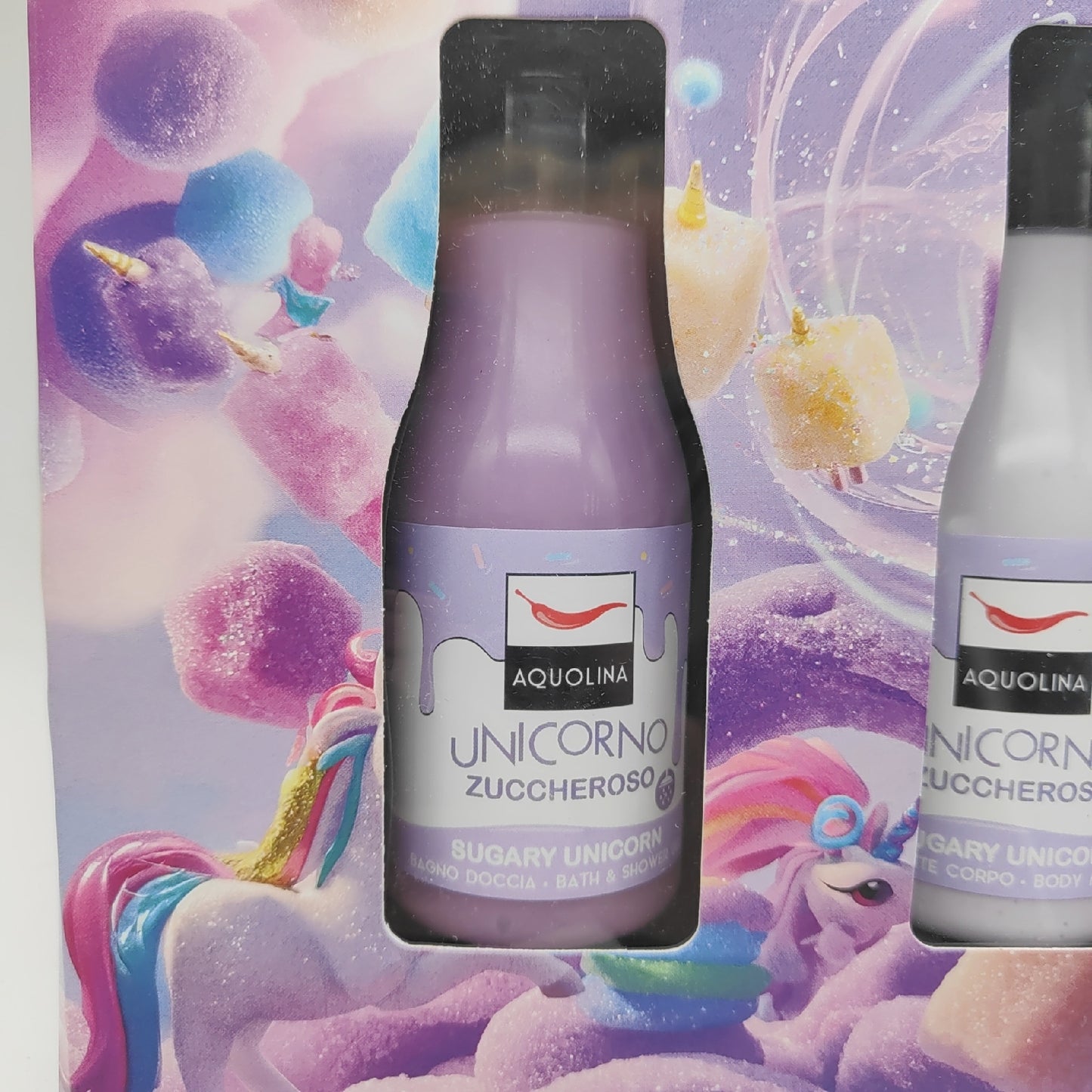 Aquolina Geschenkset Bade Duschgel Körperpflege Sugary Unicorn Einhorninsel 125ml Milch
