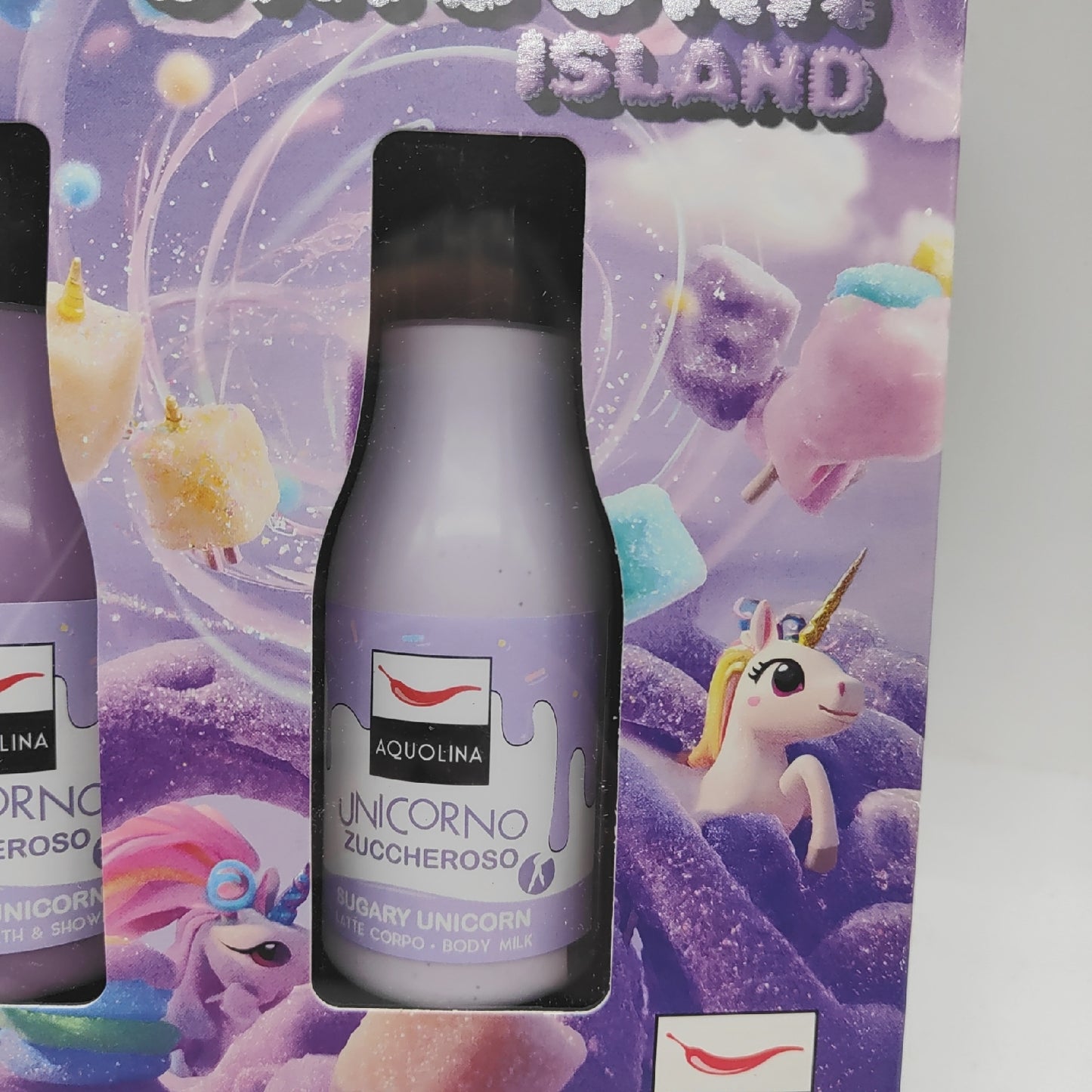 Aquolina Geschenkset Bade Duschgel Körperpflege Sugary Unicorn Einhorninsel 125ml Milch