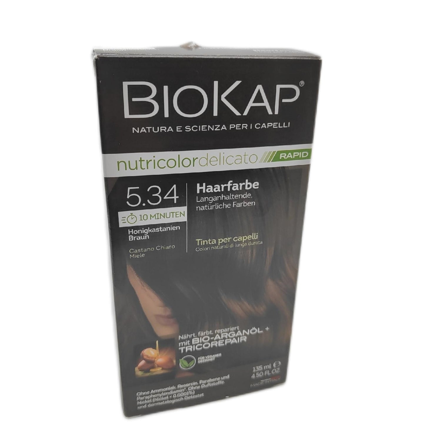 Biokap Haarfarbe Haarpflege Rapid 5 34 Honig Kastanienbraun intensive
