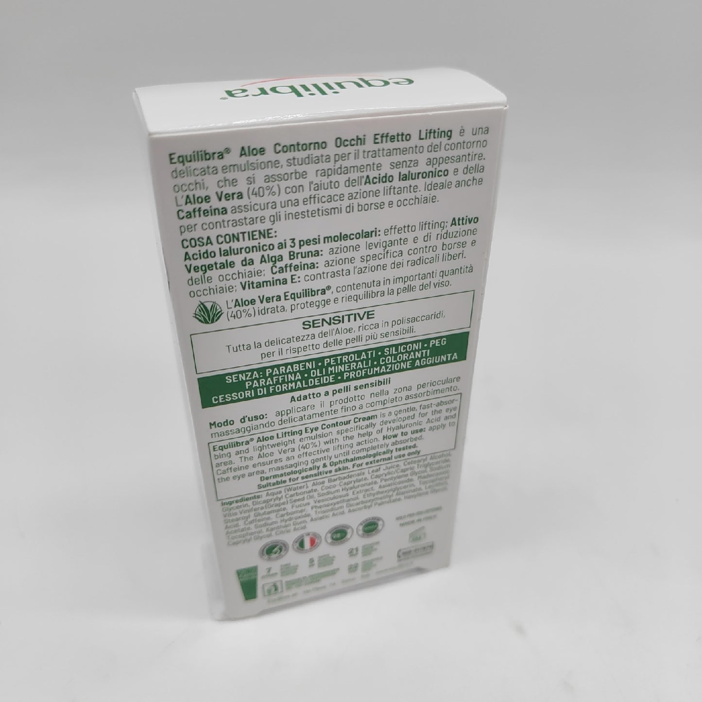 equilibra Gesicht Aloe Augenpartie Lifting-Effekt Reduziert Tränensäcke und Augenringe mit