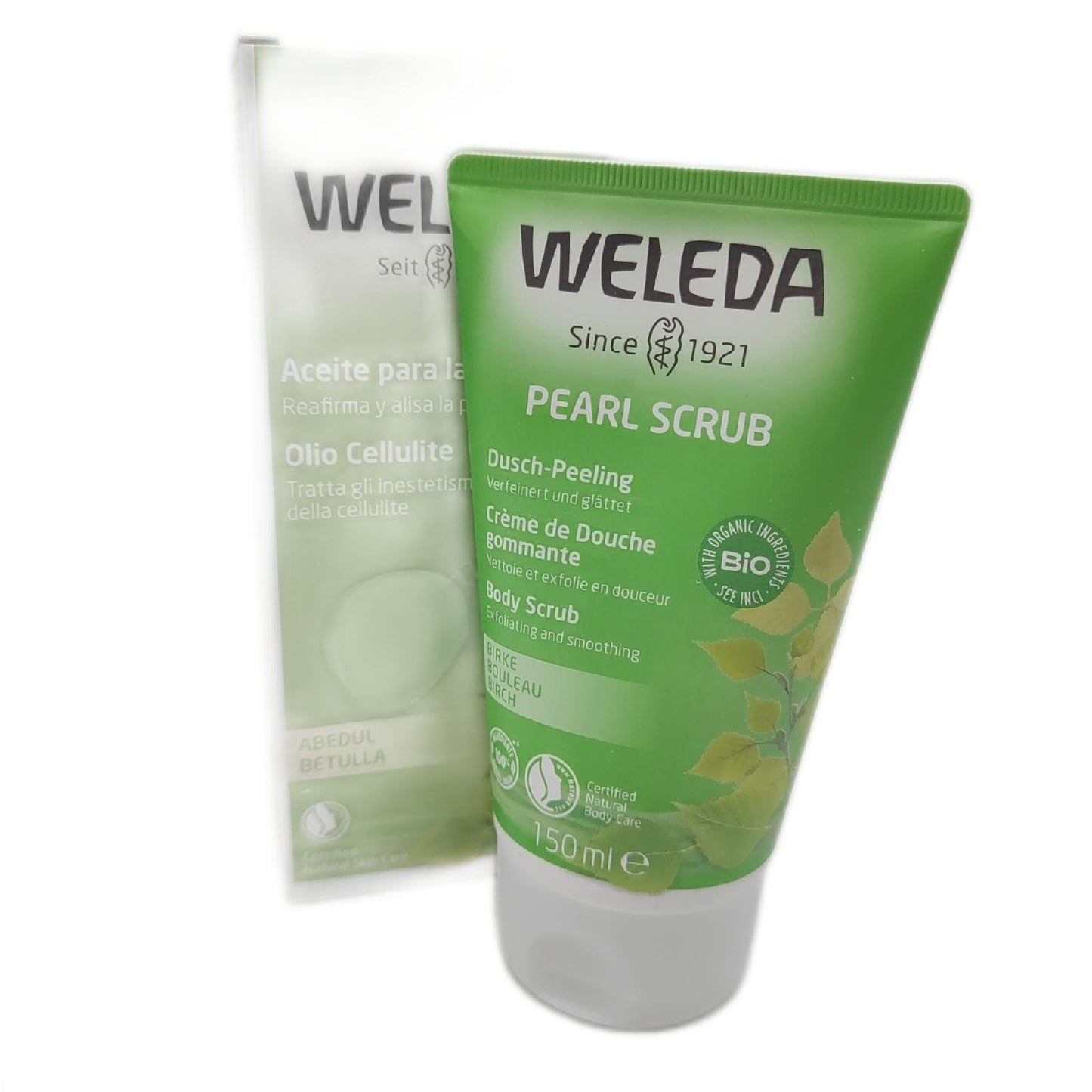 Weleda Anti-Cellulite Set Birkenöl 100 ml Duschpeeling 150 ml Body Prestige