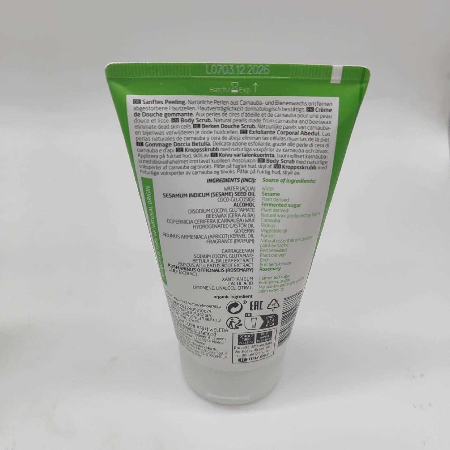 Weleda Anti-Cellulite Set Birkenöl 100 ml Duschpeeling 150 ml Body Prestige