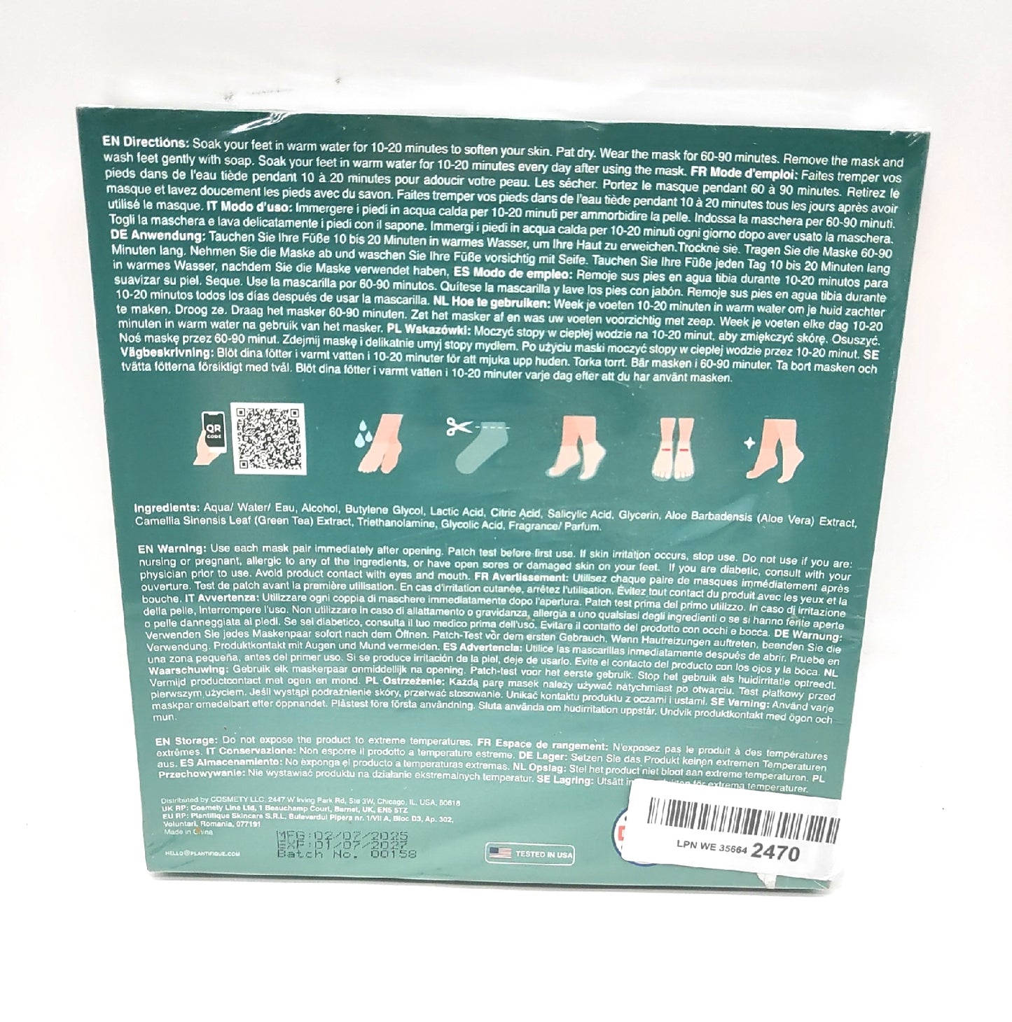 PLANTIFIQUE Peeling Fußmaske Körperpflege Peeling Fußpflege gegen Hornhaut Hüh