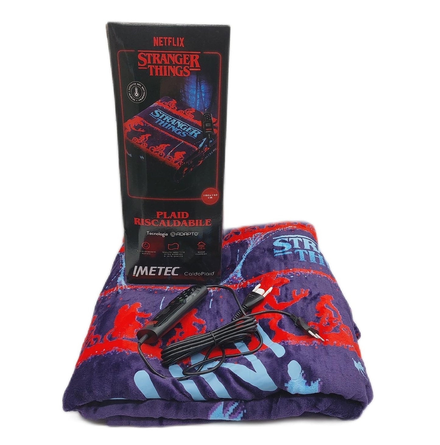 Imetec Heizbare Decke Heimtextilien CaldoPlaid Stranger Things XL Weich und