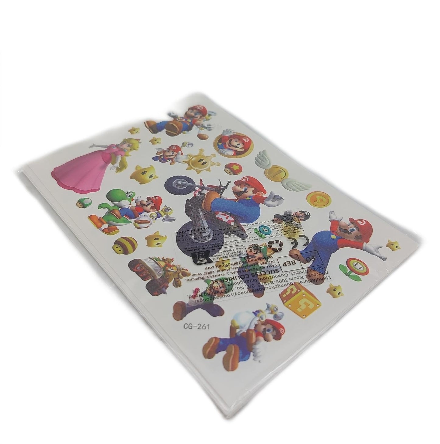 MLA Tattoo Set Kinder Super Mario 8 wasserfeste Bögen Mädchen Spaß Freizeitspaß