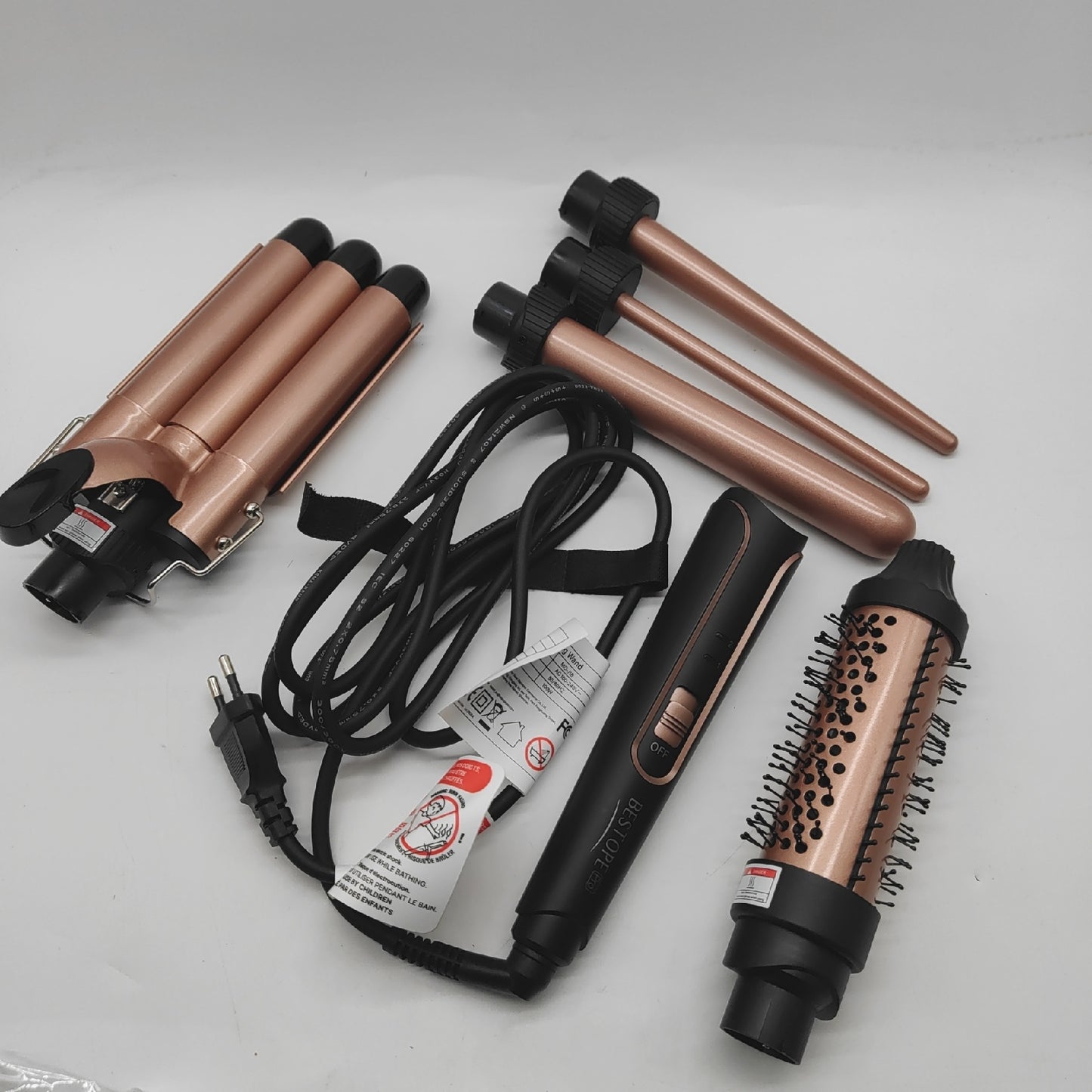 Keramik Lockenstab Haarstyling Zubehör 5 in 1 Welleneisen Temperatureinstellungen Styling