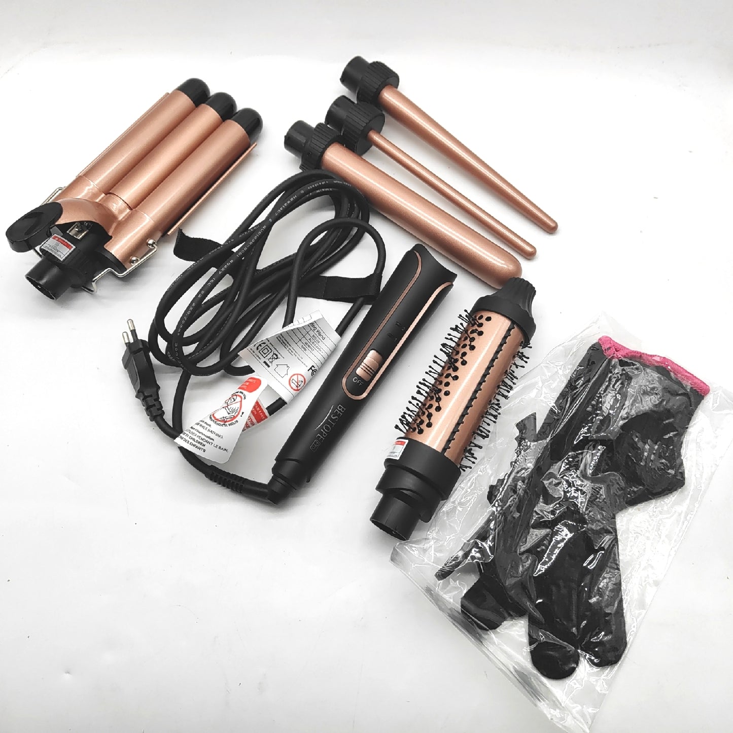Keramik Lockenstab Haarstyling Zubehör 5 in 1 Welleneisen Temperatureinstellungen Styling