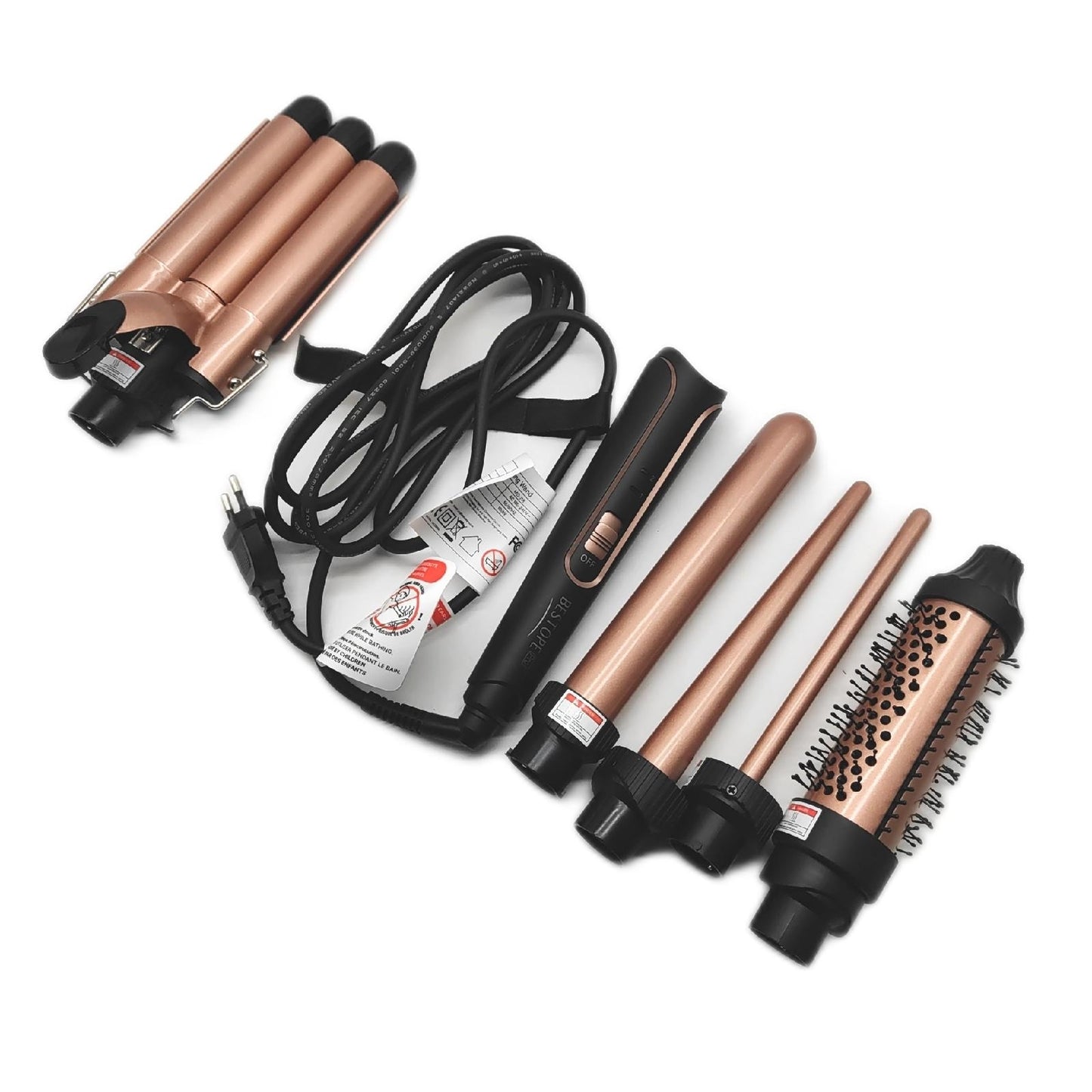 Keramik Lockenstab Haarstyling Zubehör 5 in 1 Welleneisen Temperatureinstellungen Styling