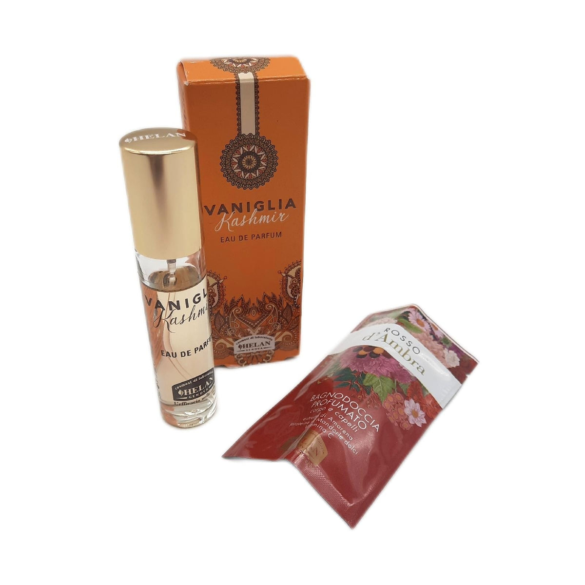 Helan, Vanille Kaschmir, Eau de Parfum, Eau de Parfum, für die Körperhaut, Duft verstärkt durch Sandelholz und weichen Vetiver von Haiti, 10 ml – Made in Italy