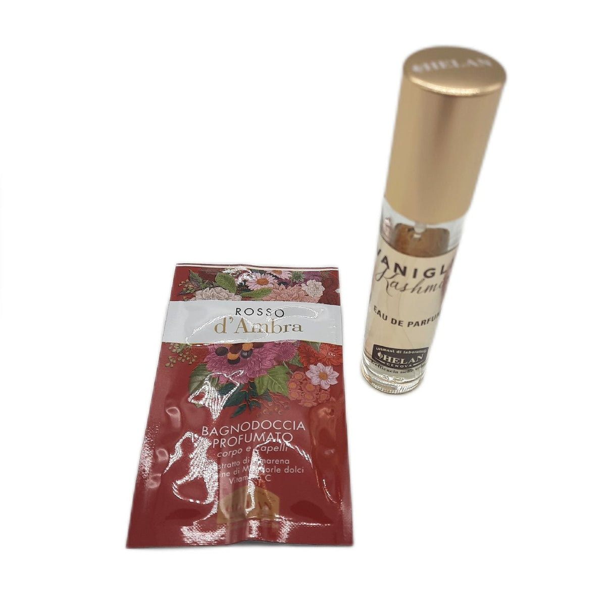 Helan, Vanille Kaschmir, Eau de Parfum, Eau de Parfum, für die Körperhaut, Duft verstärkt durch Sandelholz und weichen Vetiver von Haiti, 10 ml – Made in Italy