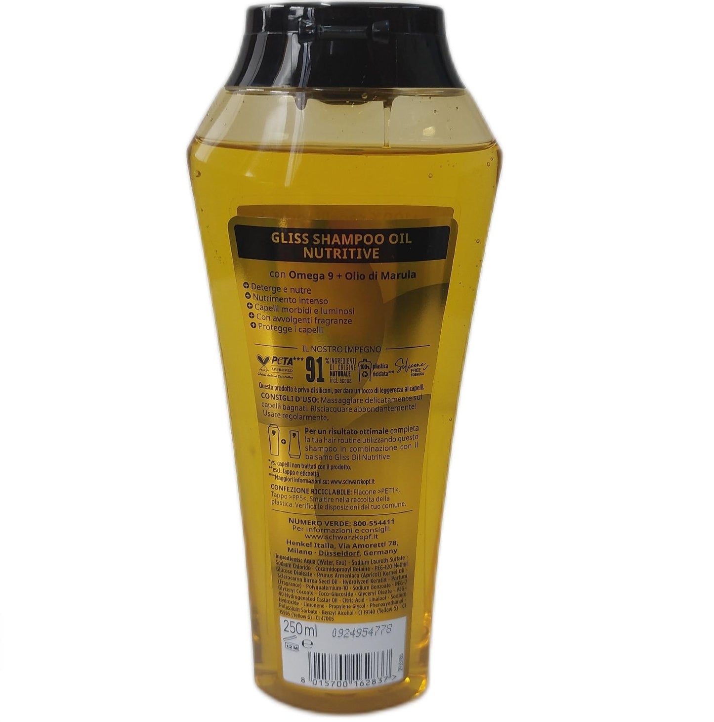 Schwarzkopf Gliss Oil Nährshampoo, 6er-Packung à 250 ml Shampoo
