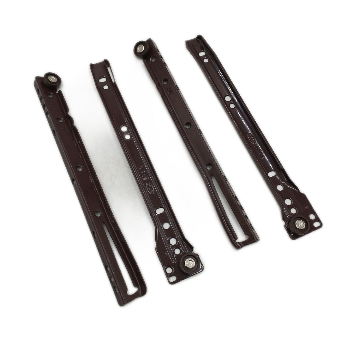 Amig lschienen Mod 10 Set 2 Schienen mit Rollen Schubladenschienen Stahl weiss 250x37 mm