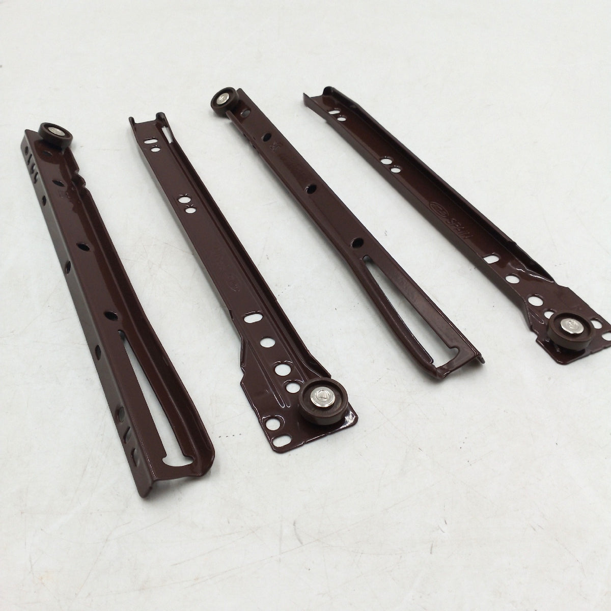 Amig lschienen Mod 10 Set 2 Schienen mit Rollen Schubladenschienen Stahl weiss 250x37 mm