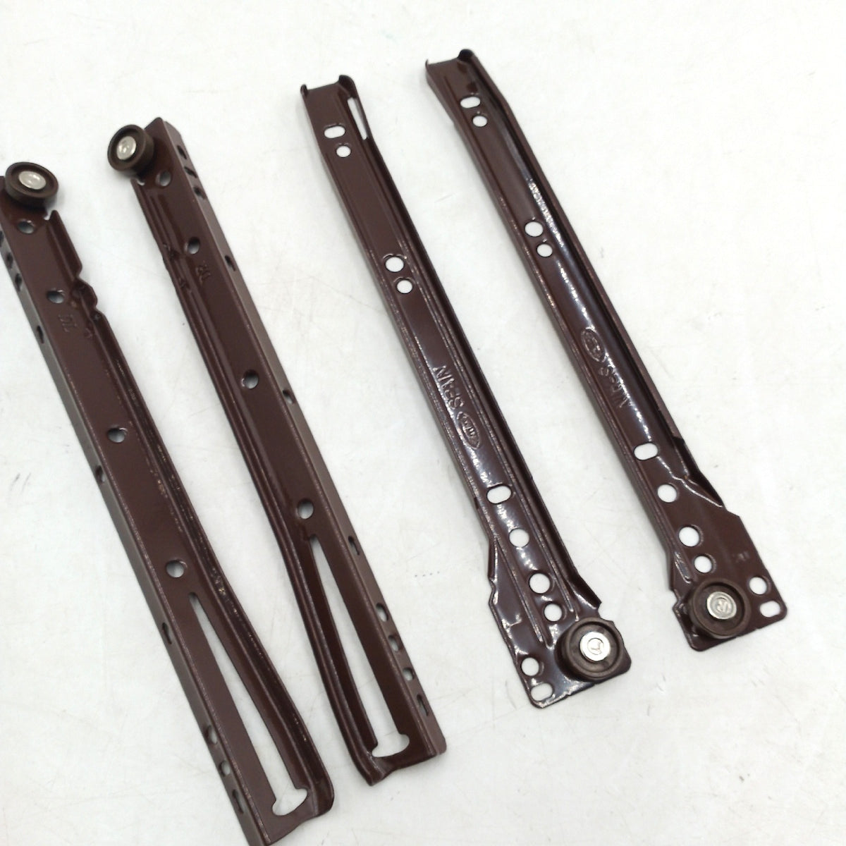 Amig lschienen Mod 10 Set 2 Schienen mit Rollen Schubladenschienen Stahl weiss 250x37 mm