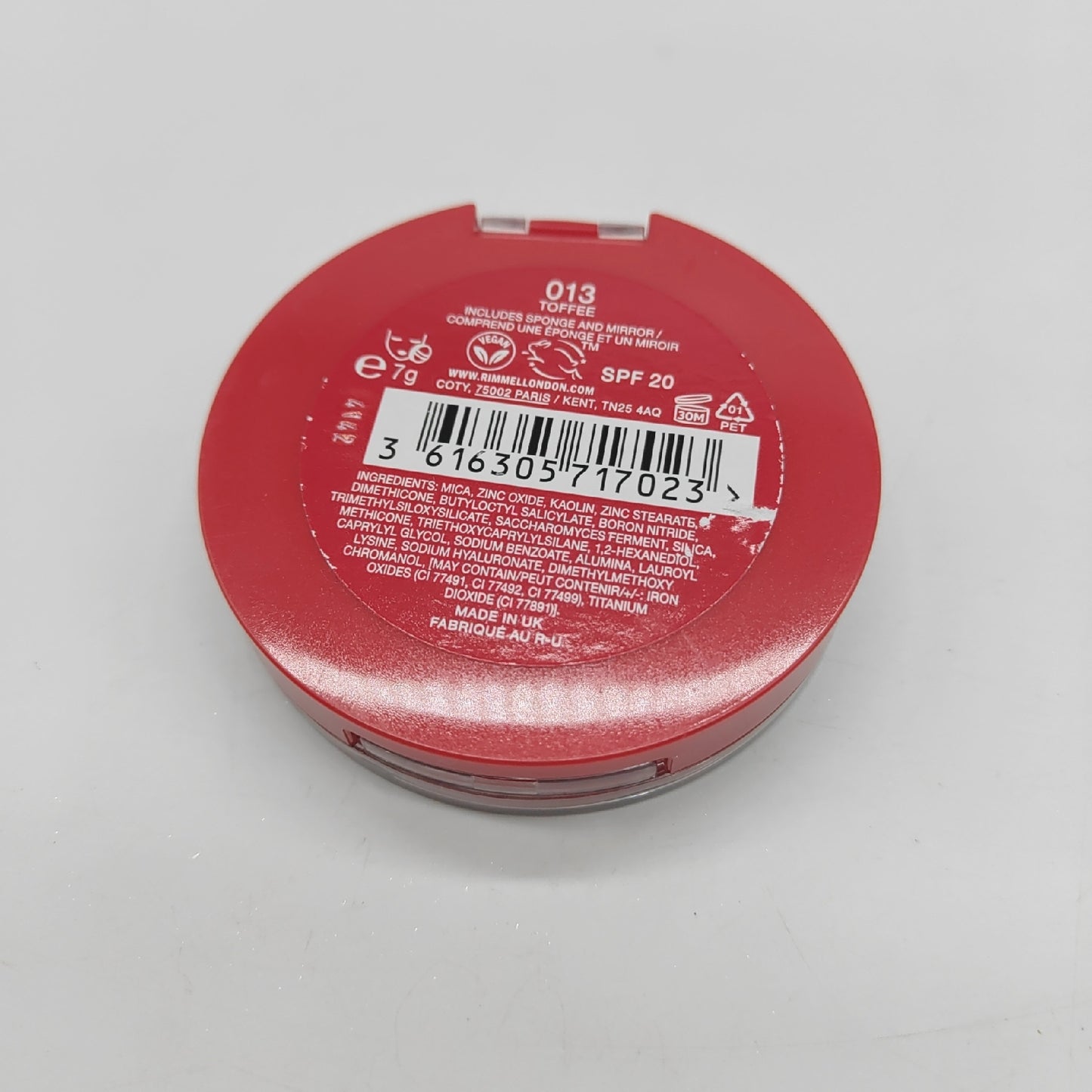 Rimmel London Kompakt Foundation Gesicht Make Up Lasting Finish Toffee Matte Finish