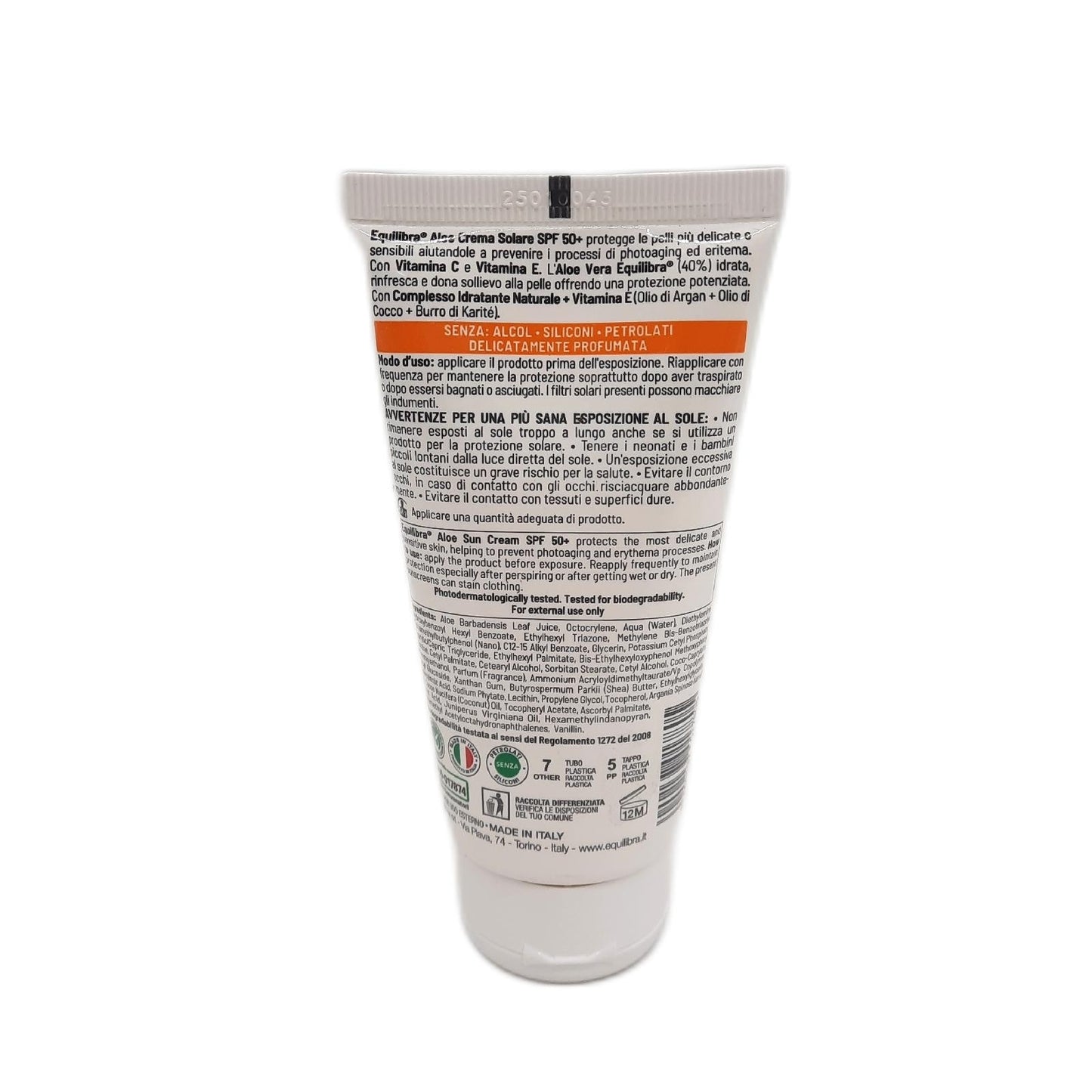 equilibra Sonnenschutzmittel Sonnenpflege LSF 50 Plus Aloe Reisegröße Vitamin C Pflege