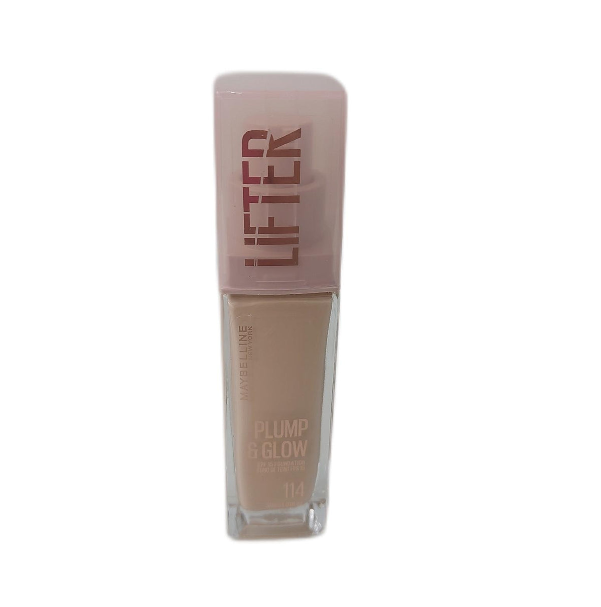 Maybelline New York Lifter Foundation Make-up-Grundierung, belebt und hellt sofort auf, einheitliches Finish, angereichert mit Niacinamid und Hyaluronsäure, Farbton 114-30 ml