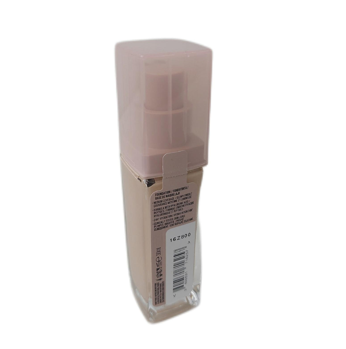 Maybelline New York Lifter Foundation Make-up-Grundierung, belebt und hellt sofort auf, einheitliches Finish, angereichert mit Niacinamid und Hyaluronsäure, Farbton 114-30 ml