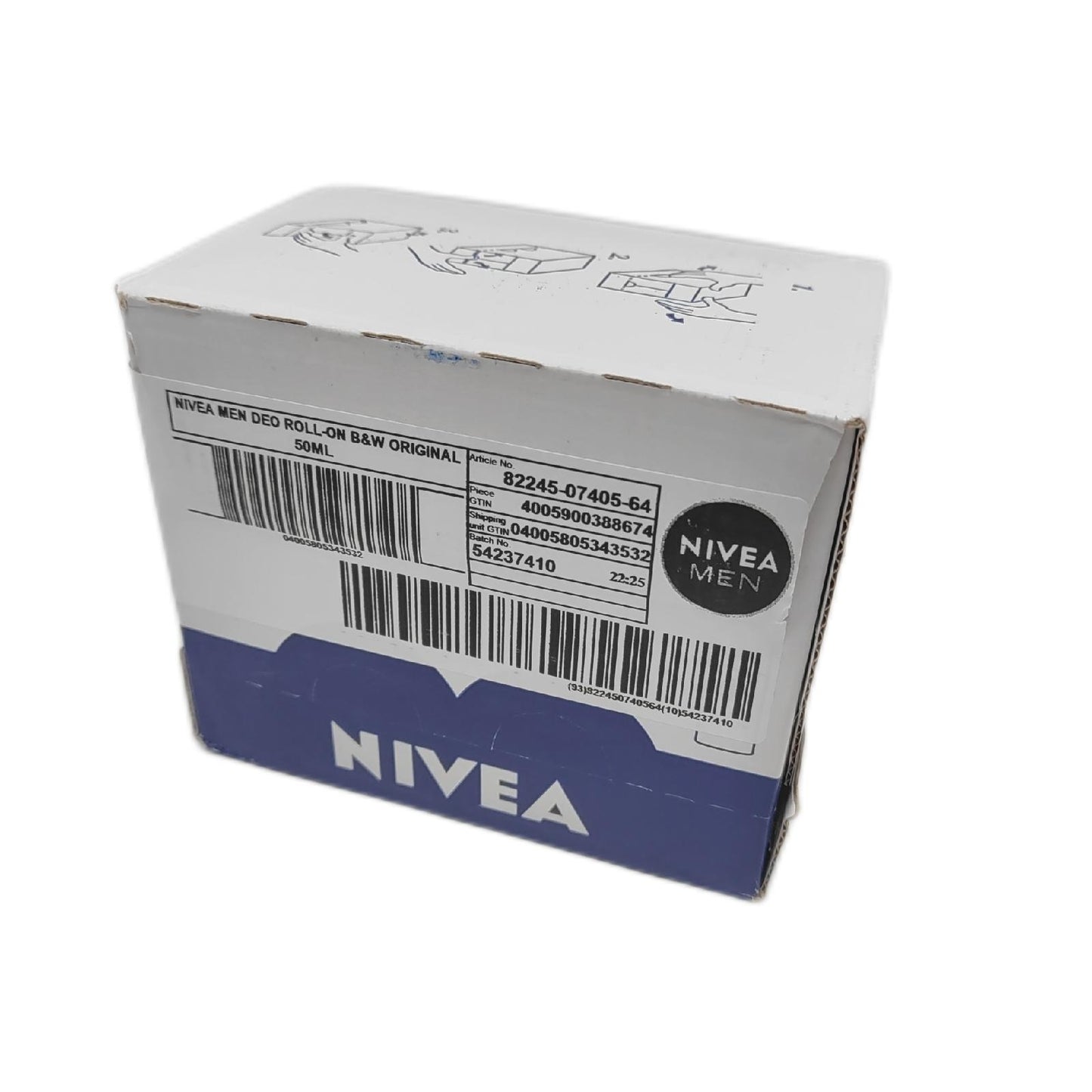NIVEA MEN Black White Invisible Original Roll on 6 x 50 ml Deodorant Men 72h Deo