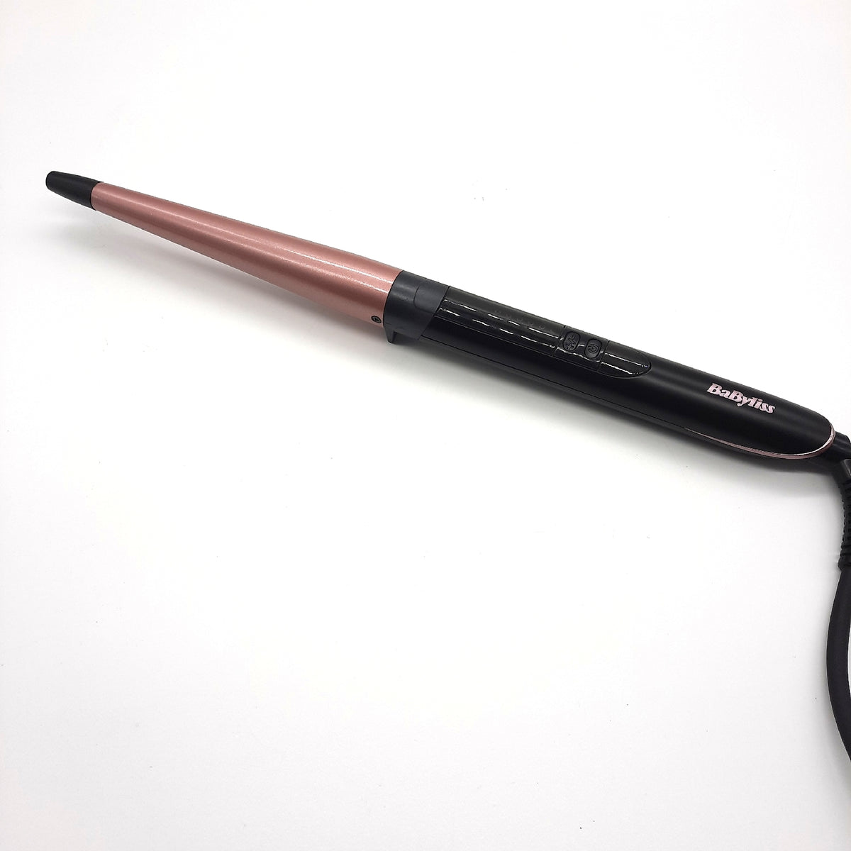 BaByliss Rose Quartz Conical Wand – 13-25mm Lockenstab für natürliche Wellen und Locken, Keramik, 6 Temperatureinstellungen von 160°C bis 210°C, Pink & Schwarz, C454E