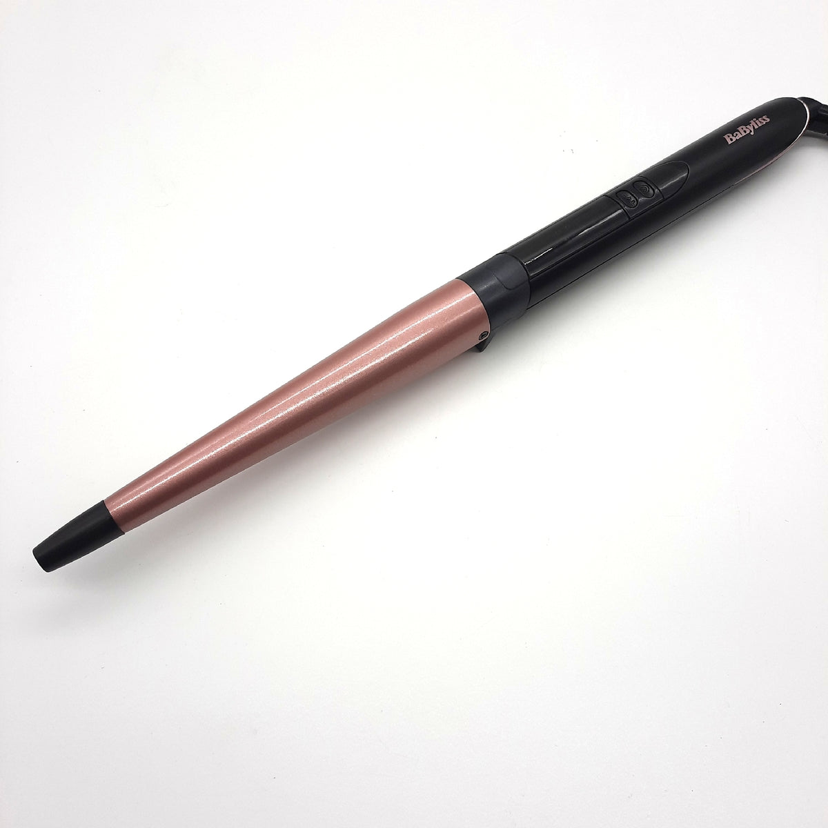 BaByliss Rose Quartz Conical Wand – 13-25mm Lockenstab für natürliche Wellen und Locken, Keramik, 6 Temperatureinstellungen von 160°C bis 210°C, Pink & Schwarz, C454E